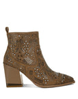 Omishi Stud Embellished Ankle Boots