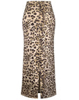 Honey Slit Leopard Midi Skirt