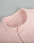 Double Take Plush Mock Neck Snap Down Jacket with Pockets- Blush Pink