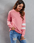 Full Size Striped Round Neck Long Sleeve T-Shirt