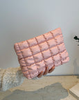 Quilted Plaid Clutch with Zipper