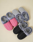 Cable-Knit Fluff Round Toe Slippers