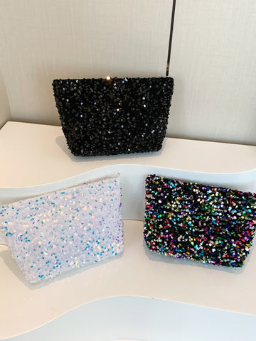 Sequin Clutch with Zipper