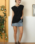 Ninexis Round Neck Cap Sleeve T-Shirt