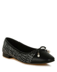 Acino Boucle Pearl Bow Ballerinas