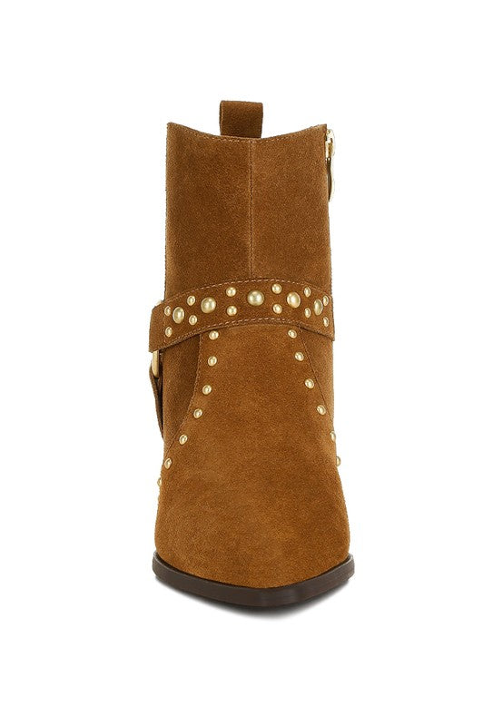 Rodeo Studded Suede Ankle Boots