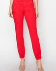 RISEN Full Size High Waisted Joggers in Scarlet