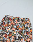 Brown Cheetah Print Trim Split Long Western Skirt