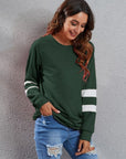 Full Size Striped Round Neck Long Sleeve T-Shirt