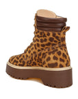 Ujola High Ankle Leopard Print Suede Boots