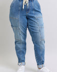 Clayton High Rise Cuffed Cargo Denim Jogger