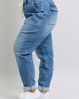 Clayton High Rise Cuffed Cargo Denim Jogger