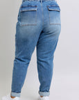 Clayton High Rise Cuffed Cargo Denim Jogger