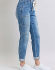 Clayton High Rise Cuffed Cargo Denim Jogger