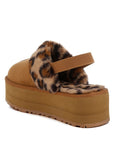 Kutchu Leopard Faux Fur Platform Classic Slingback