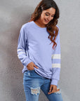 Full Size Striped Round Neck Long Sleeve T-Shirt