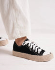 Beast Fashion Lace Up Woven Espadrille Sole Sneakers