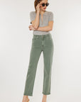 Kancan Ultra High Rise Straight Jeans- Olive