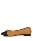 Acino Faux Leather Bow Detail Ballerinas