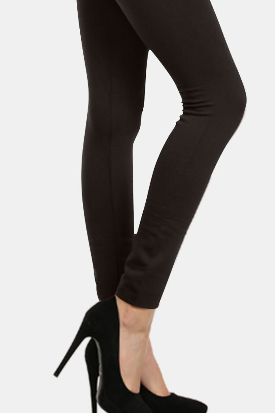 Yelete Seamless High Waist Fleece Leggings-Black