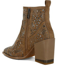 Omishi Stud Embellished Ankle Boots