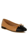 Acino Faux Leather Bow Detail Ballerinas