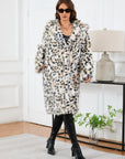 Thermal Leopard Faux Fur Hooded Outerwear