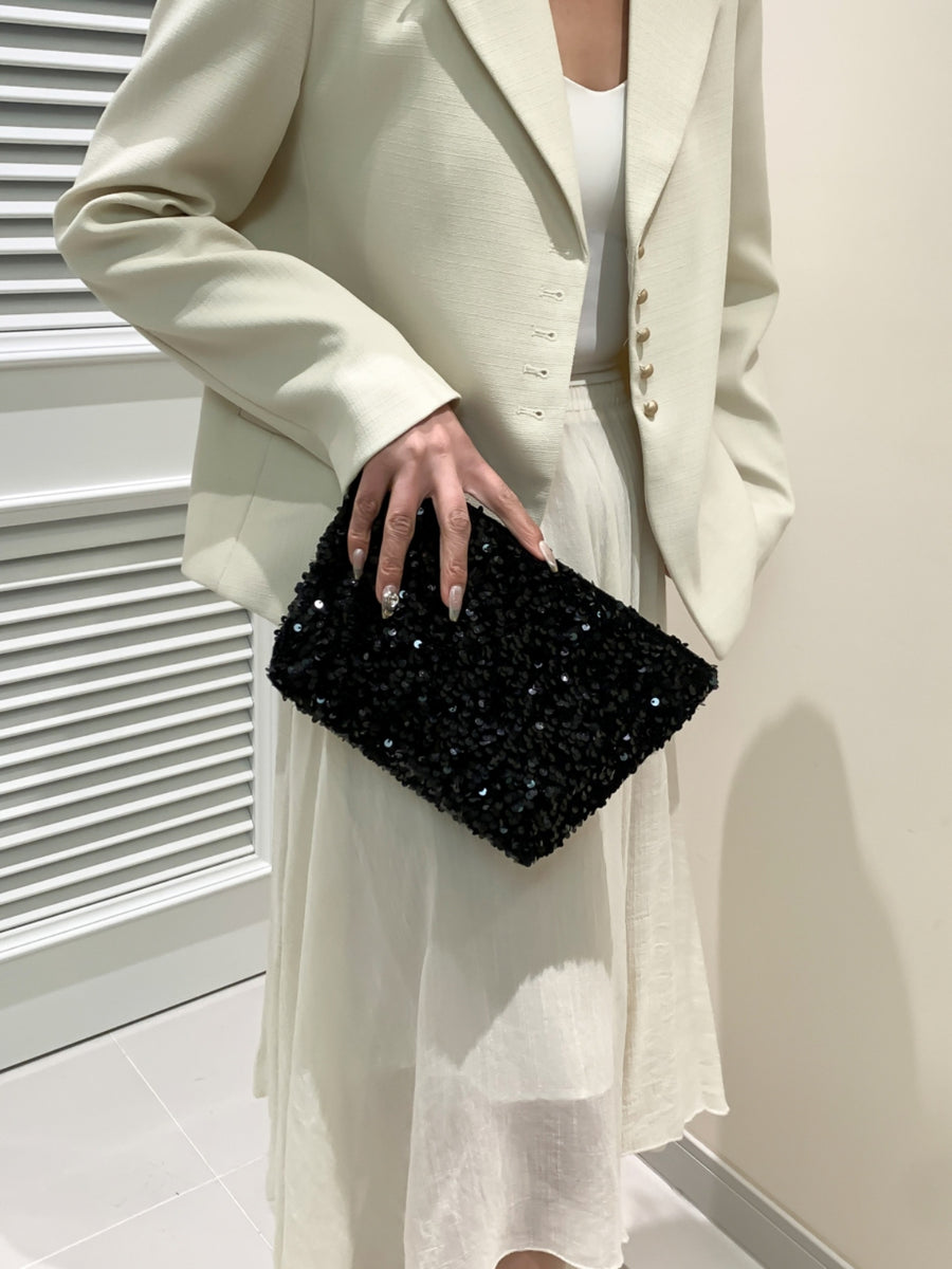 Sequin Clutch with Zipper