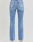 RISEN Full Size Distressed High-Rise Ankle Straight Jeans