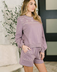 A Little Bit of Comfort Embroidered Top and Bottom Set in Dusty Mauve
