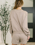 A Little Bit of Comfort Embroidered Top and Bottom Set in Taupe