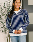 Almost Therapeutic Drop Shoulder Pullover in Navy