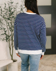 Almost Therapeutic Drop Shoulder Pullover in Navy