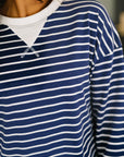 Almost Therapeutic Drop Shoulder Pullover in Navy