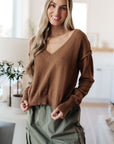 Back to Life V-Neck Sweater in Mocha