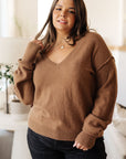 Back to Life V-Neck Sweater in Mocha