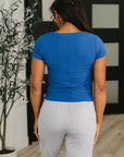 Basically A Part of Me Scoop Necked Tee in Classic Blue