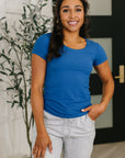 Basically A Part of Me Scoop Necked Tee in Classic Blue