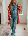 Enough Anyways Floral Cardigan in Burnt Orange