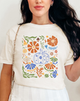Blue Floral Pumpkin Graphic Tee in Two Colors