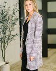 Brixton Tweed Midi Blazer in Lavender Ivory