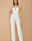 Cg Buckle And Button Detail Pants- White