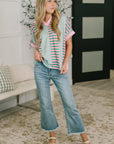 Can't Control It Collared Color Block Top
