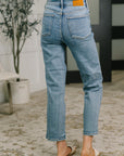 Carla High Waist Ankle Straight Jean in Break Through Blue