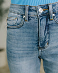 Carla High Waist Ankle Straight Jean in Break Through Blue