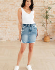 Carol High Rise Rigid Magic Denim Skirt