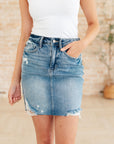 Carol High Rise Rigid Magic Denim Skirt