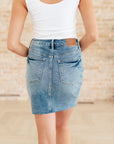 Carol High Rise Rigid Magic Denim Skirt