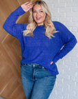 Casual Tuesday Ribbed Knit Sweater in Bright Blue