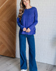 Casual Tuesday Ribbed Knit Sweater in Bright Blue